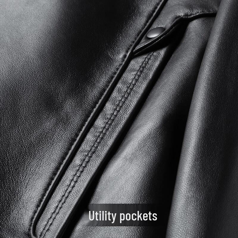 Futing Men's Genuine Sheepskin Leather Jacket