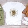 (Asian Size) Tee Top Lovely Cartoon Trend Cute Sweet Fashion Tshirt Women Flower Clothing Casual Short Sleeve Print Lady Female Graphic T-shirt