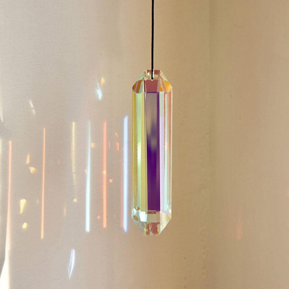 Practical 12cm Hanging Crystals Colorful Hexagonal Rainbow Catcher White Crystal Stained Glass Window Hanging Garden