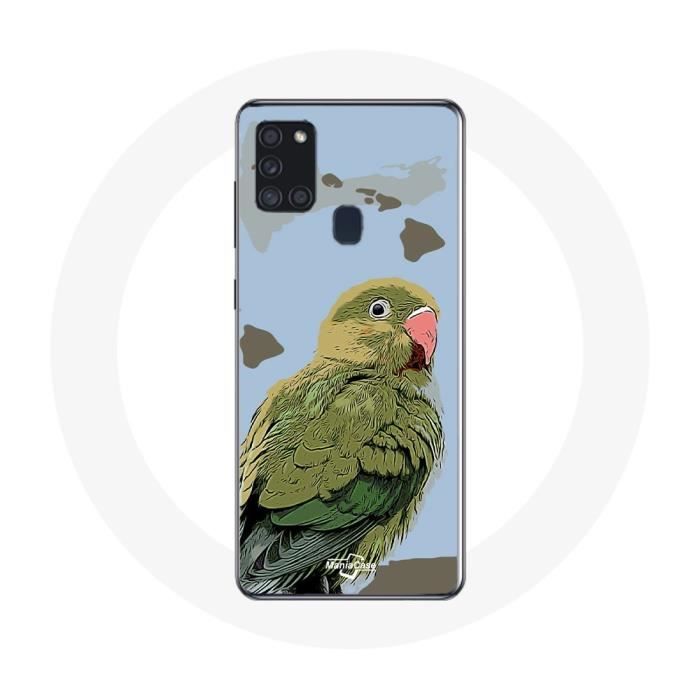 Case - Samsung - Galaxy A21S - Parakeets Birds - Soft - Green