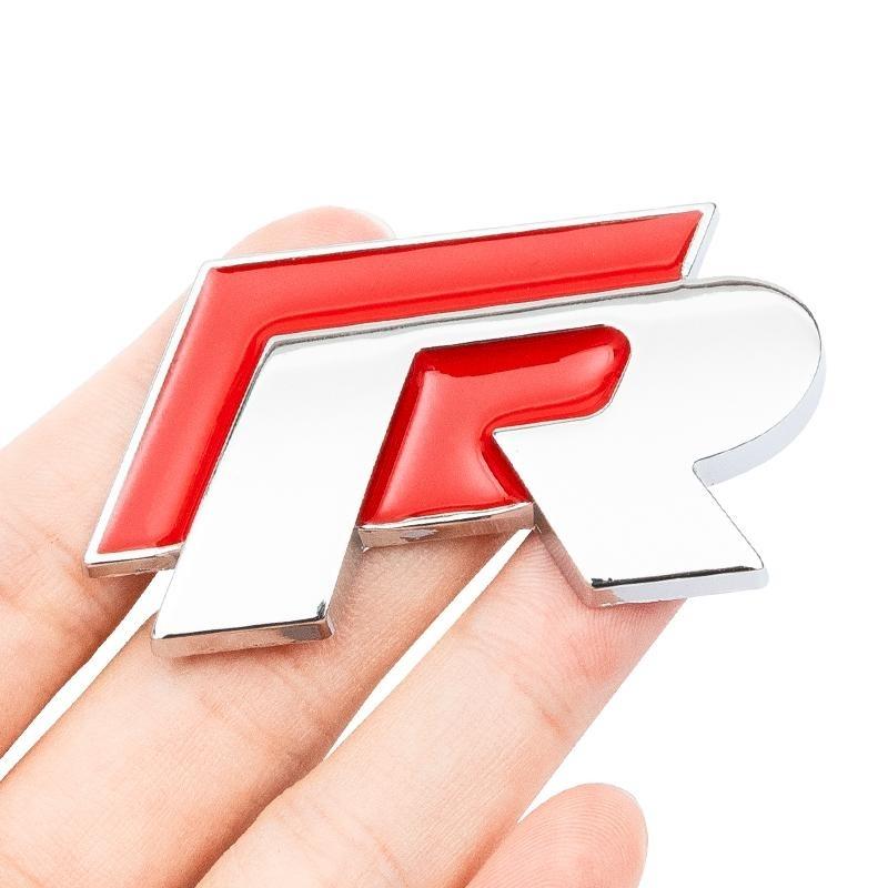3D Metal R logo Sticker Car Rear Trunk Body Emblem Sticker For VW Golf 5 6 7 MK7 MK6 Polo Jetta Scirocco Beetle Passat Tiguan