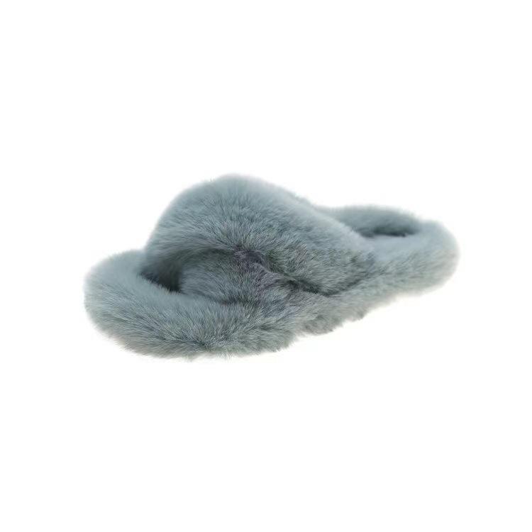 Mao Mao slippers women wear Internet celebrity plus size 2020 new autumn and winter warm outer wear cross Mao Mao slippers