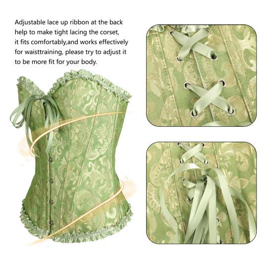 Women Corset Tops Off Shoulder Lace Bow Tie Design Regular Fit Shapewear Perfect Figure Lace-up Waist Trainer