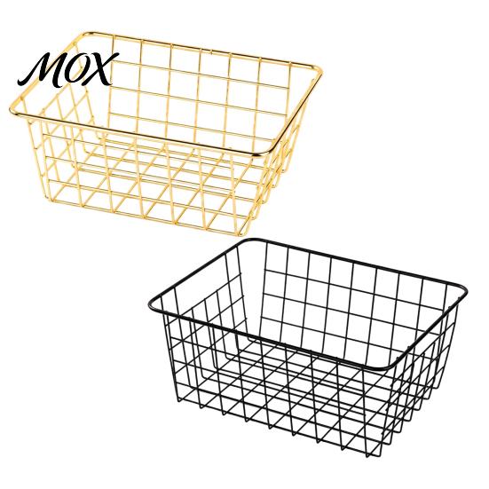 Gold Wrought Iron Containers Storage Basket, Nordic Style Wire Organizer Bin, Large Wardrobe Clothes Organizing Bins Capacity Decorative Container for
