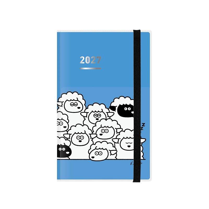 KOKUYO Jibun Techo Планер 2027 Первый набор Ежемесячный/Еженедельный A5 Тонкий Ограниченная серия Рисунок овец Синий Ni-JF1L2-27 (Начинается в ноябре 2026 г.)
