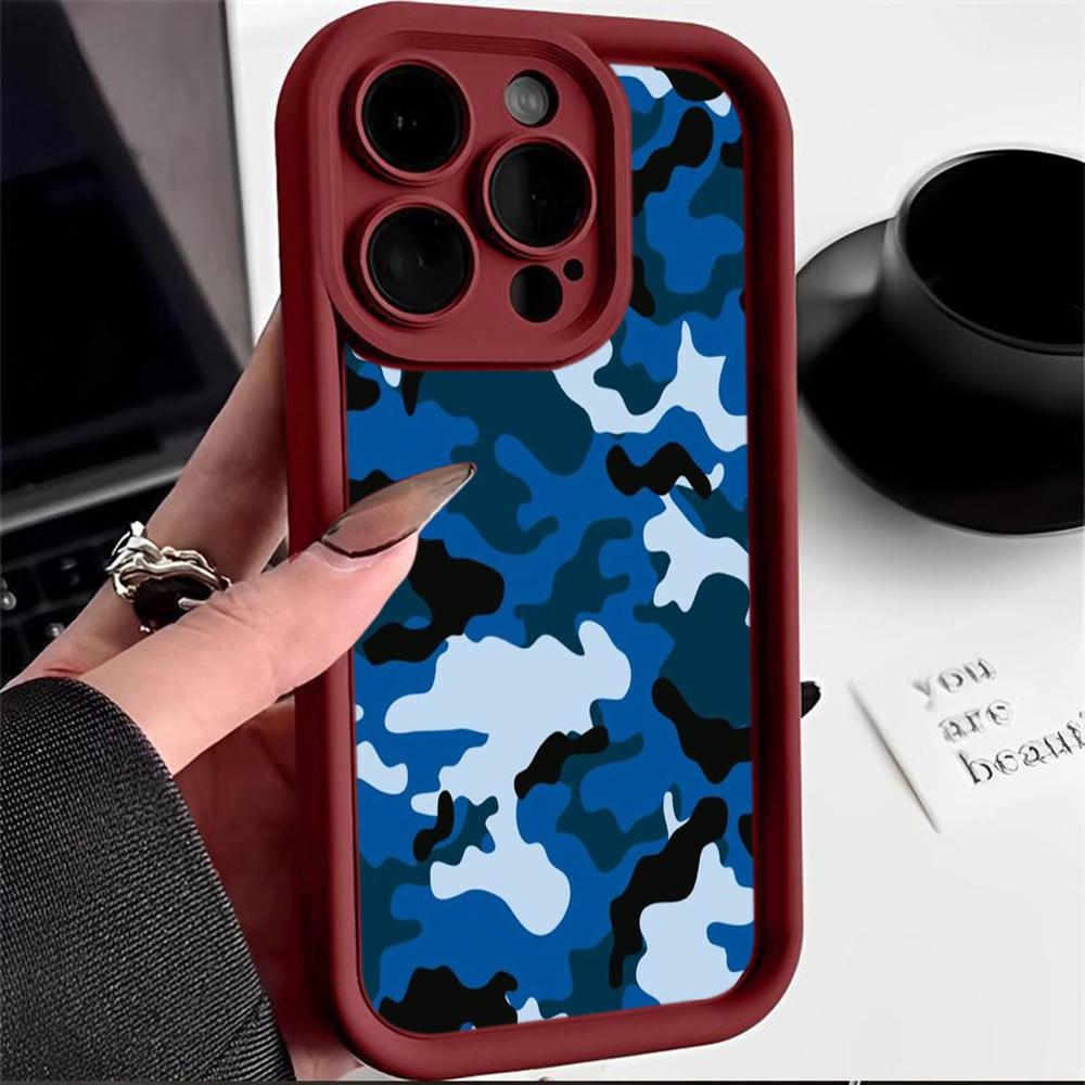 LZ6 камуфляжный силиконовый чехол для iPhone 11 13 14 15 16 Pro Max 7 8 16 Plus 12 mini XS Max XR противоударный чехол на заднюю панель