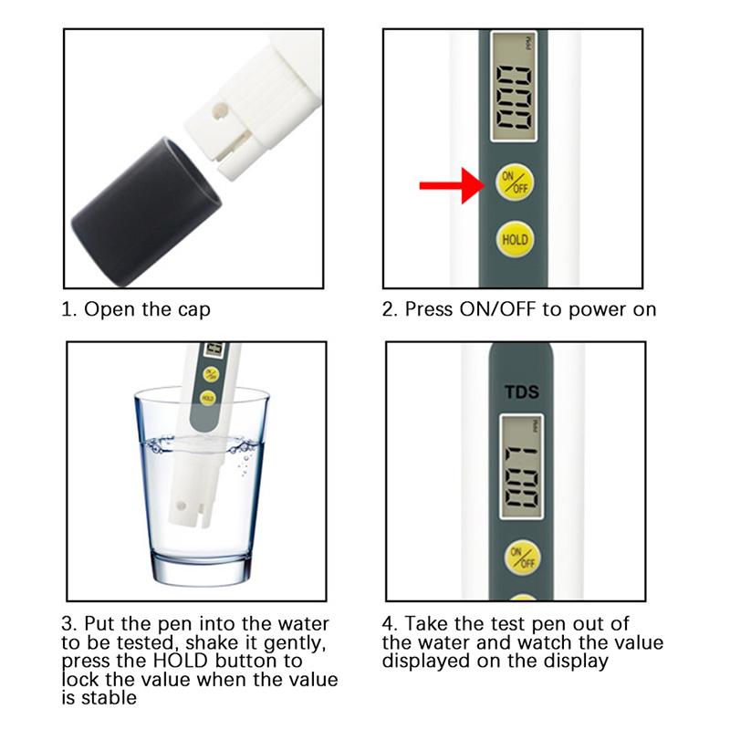 0.01 Tds Ec Ph Meter For Water Quality Digital Ph Tester Pen With 0-14 Ph Range