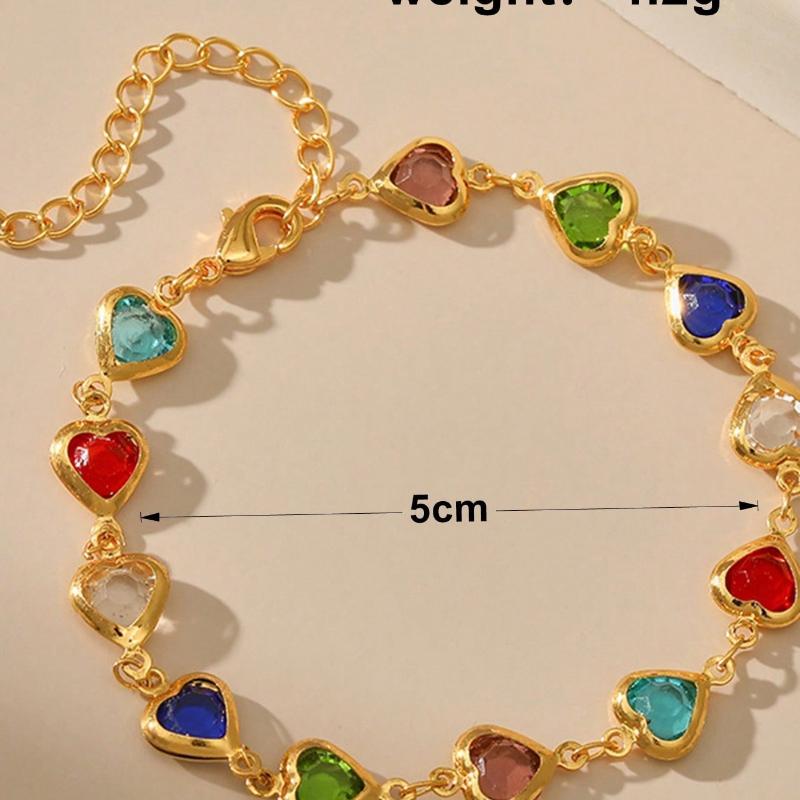 1 шт. Красочный блестящий браслет с элегантным дизайном в виде кубического сердца, подходит для повседневной носки/вечеринок, подарок на фестиваль