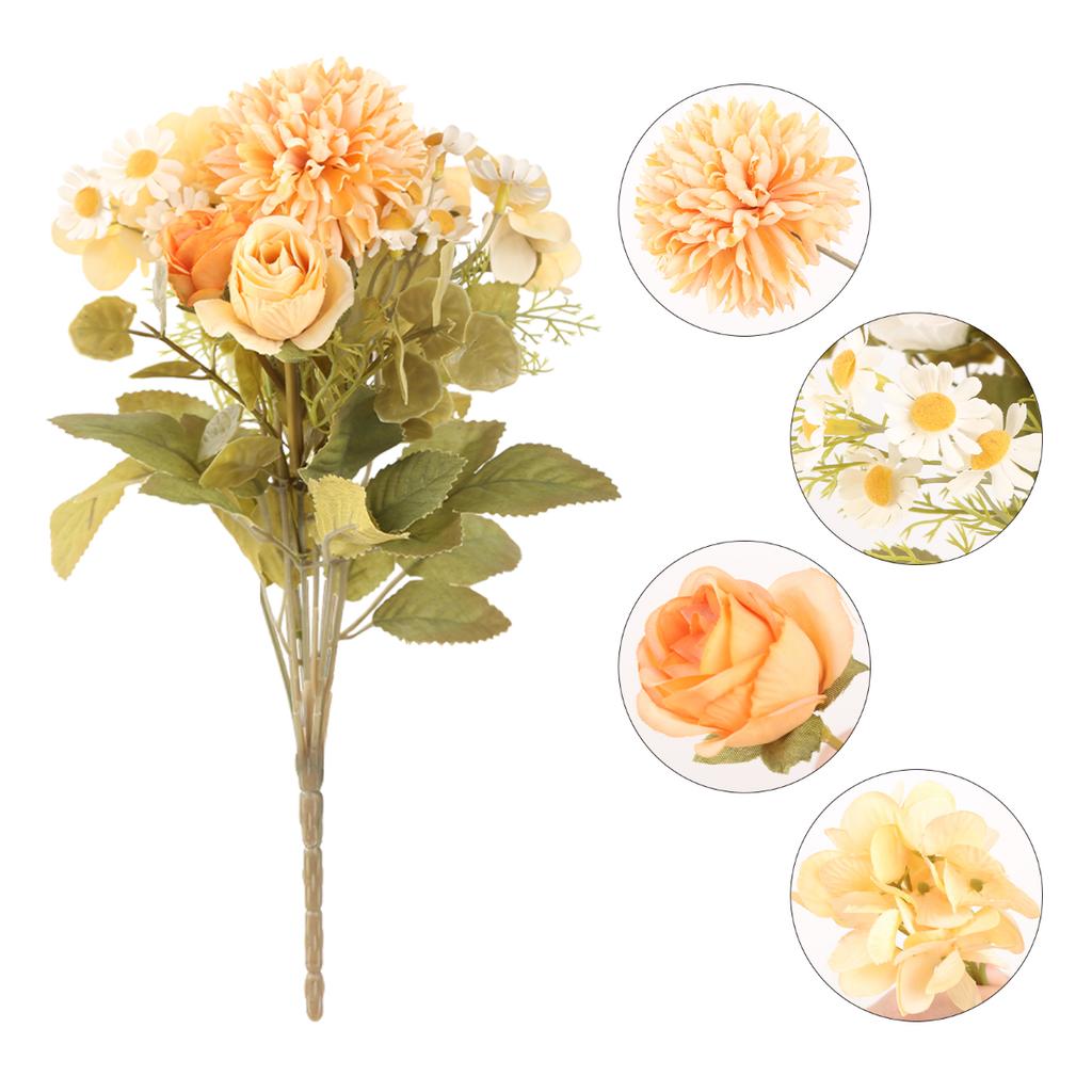 4 шт. поддельные гортензии розы искусственный шелковый букет ромашек осенние украшения для кухни, дома, сада, стола, центральные детали, декор