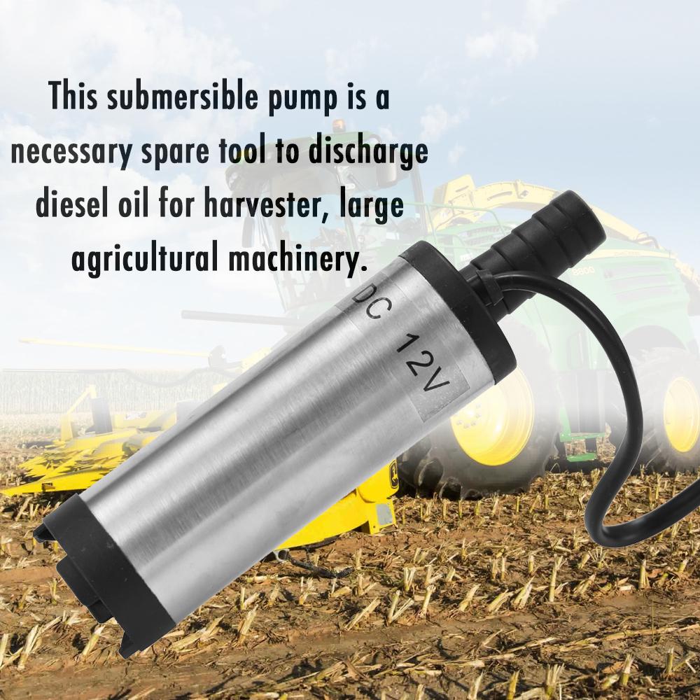 DC 12V Electric Submersible Pump Stainless Steel Submersible Pumps for Water Oil Kerosene 12 L Min Refueling Tool