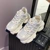 Тренд Повседневный Мама БЕЛЫЙ осень Весна Спорт Бег Массивные Кроссовки Женская Обувь Платформа Спорт Женская Вулканизированная Обувь На Шнуровке