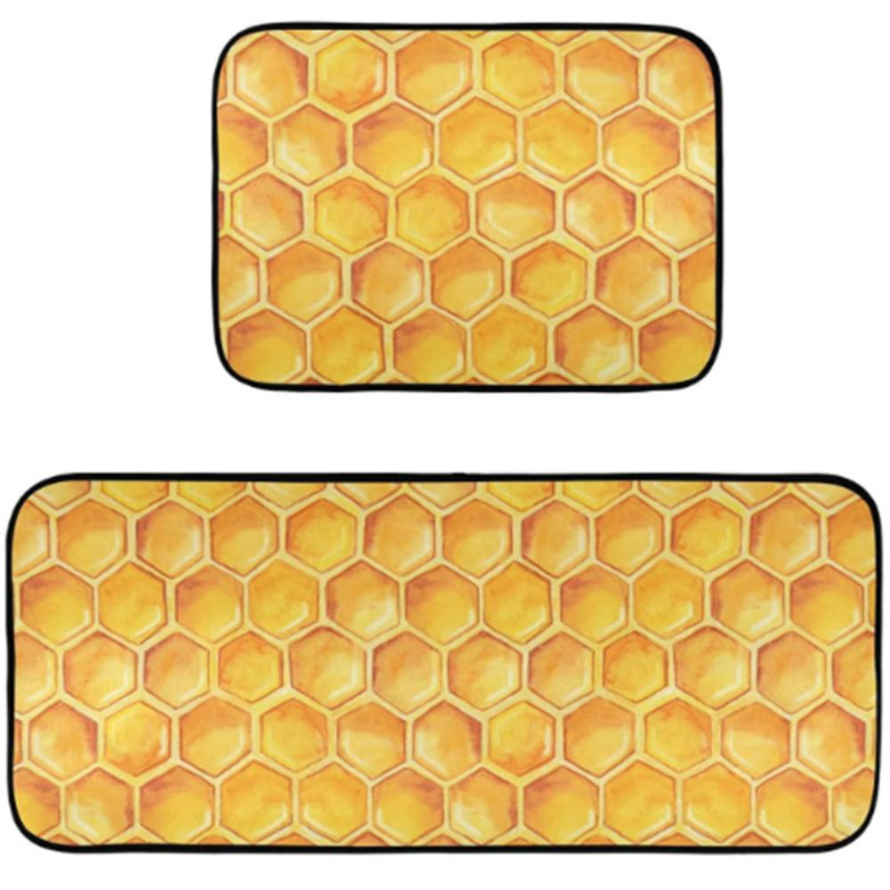 Kitchen Floor Mat Sunflower Honey Wood Grain Laundry Room Washable Mat HOME Decor Hallway Nonslip Rug Bedside Rug Doormat Gift