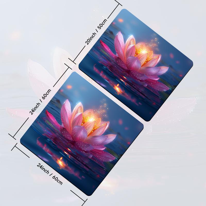 1Pcs Rubber Drying Mat WithPink Lotus Flower For Coffee Shop Restaurant Kitchen Carpet Tableware Durable Diatom Mud Table Mat Pet Mat Coffeeware