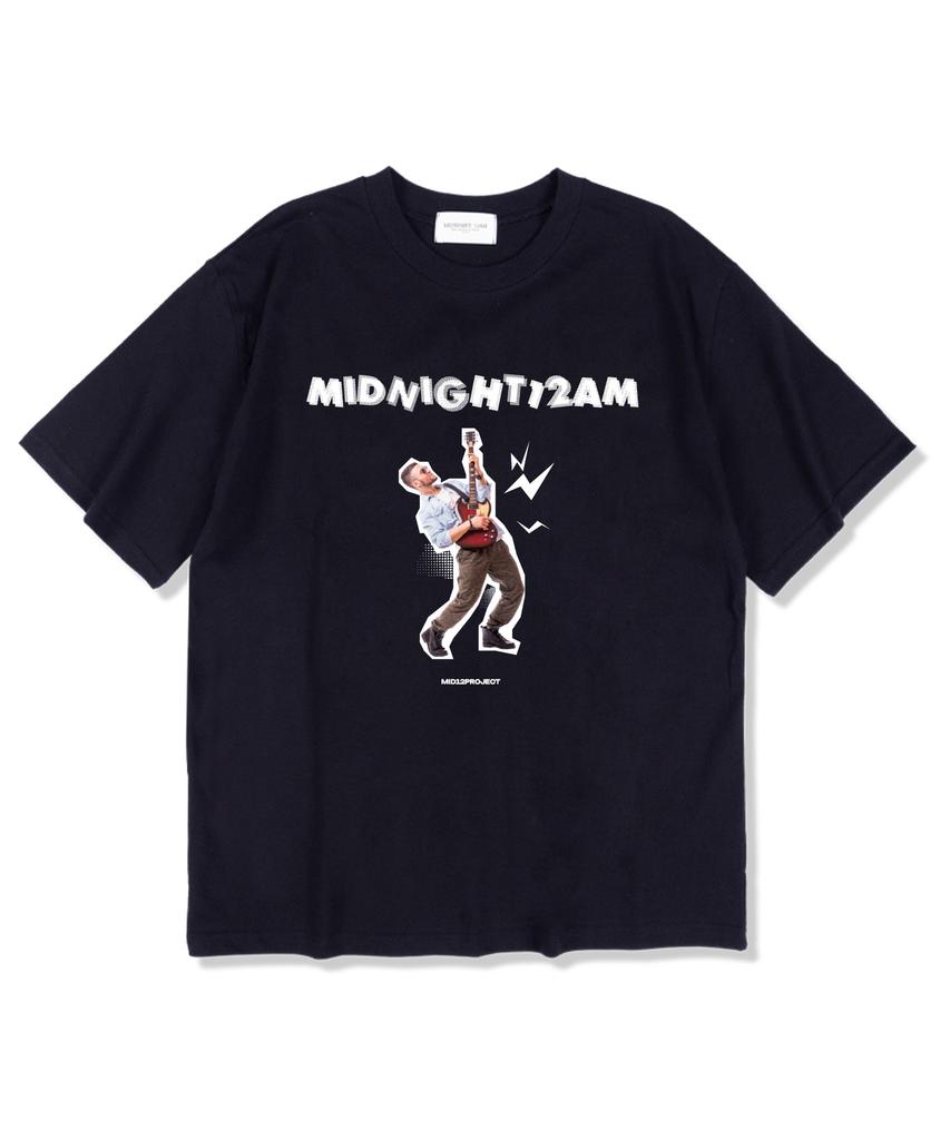 MIDNIGHT12AM Guitarist Short Sleeve T-Shirt Navy