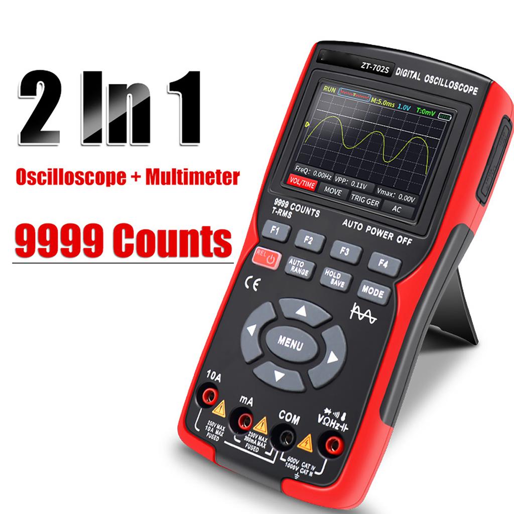 Digital Oscilloscope Multimeter 48MSaCelsiuss Sampling Rate 10Mhz Bandwidth  9 Counts True   2.8inch   Color Display Multimetro