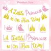 2 Strings A Little Princess Banner Pink Gold Glitter Castle Crown Theme Princess Banner Pre-Strung Princess Party Decor