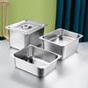 Commercial Stainless Steel Rectangular Food Pan with Lid