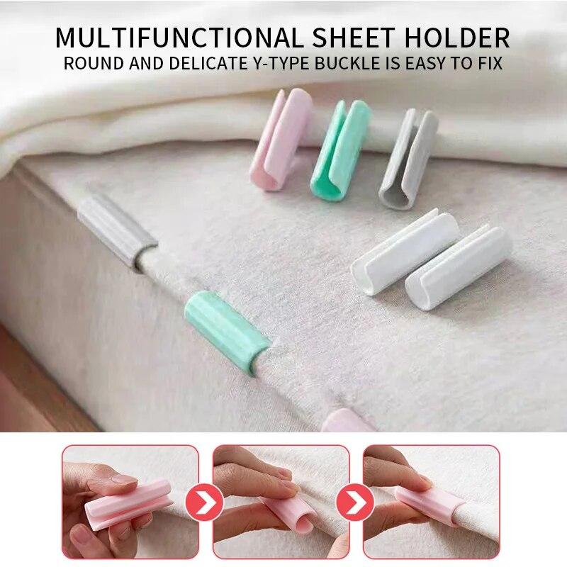 12PCS BedSheet Clips Plastic Slip-Resistant Clamp Quilt Bed Clipper Cover Grippers Fasteners Mattress Holder for Sheets Home