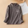 Детский флисовый топ с воротником-стойкой и длинным рукавом - Теплый, модный базовый слой для мальчиков и девочек