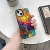 Ретро закат глазурованный пейзаж узор iPhone16 матовая пленка два в одном чехол для мобильного телефона Apple 17 экспортный хит
