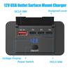 Three PD & QC 3.0 USB Car Charger 12V RV USB Outlet Panel  with Switch & Voltmeter  Fast Charging Socket Accessories for Car Bus