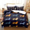 3D Animal Theme Bedding Set Queen Size Black Dachshund Duvet Cover Set Cute Pug Dog Printed Comforter Cover For Kids Teen Boys
