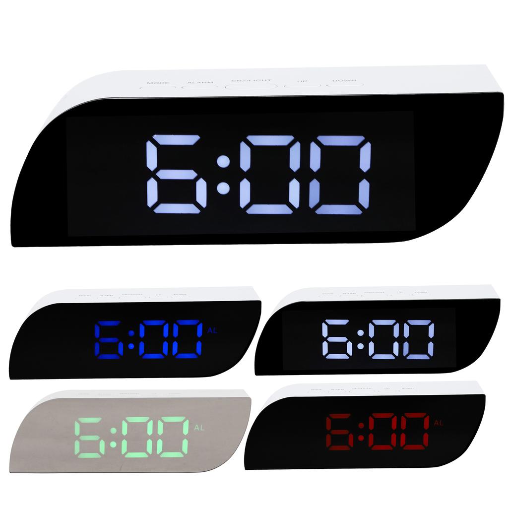 Светодиодные цифровые часы с 12/24-часовым преобразованием, регулируемой яркостью, прикроватный будильник -0801