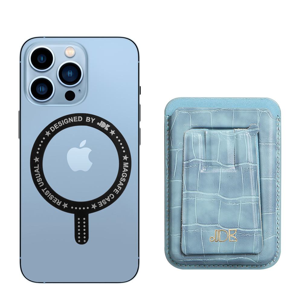 Magsafe Card Holder for iPhone 13: Magnetic Sticker for Cards, Lazy Desktop Stand.