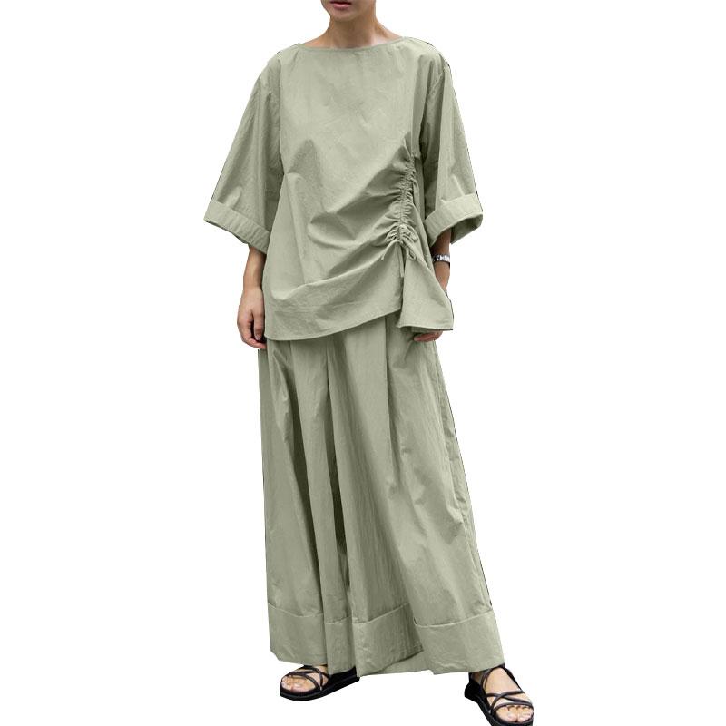 ZANZEA Женские повседневные комплекты из двух предметов из блузки и брюк