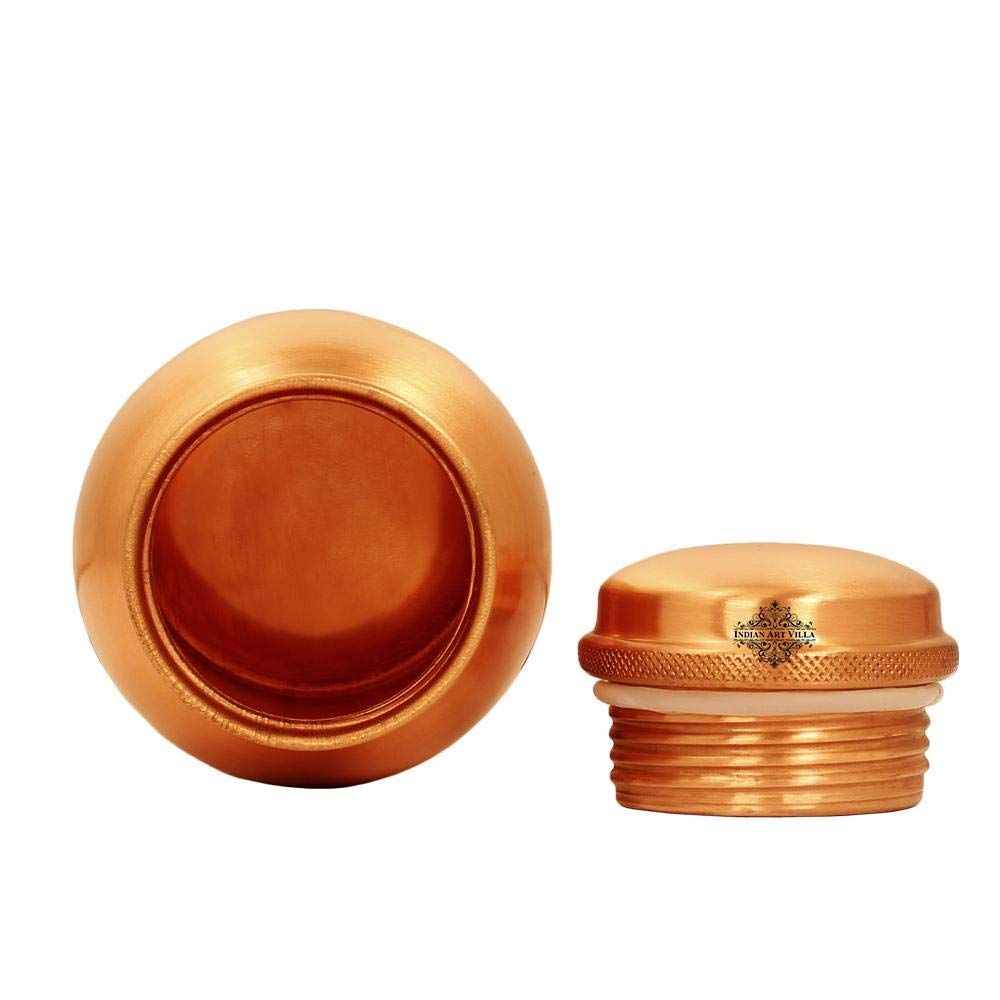 Подарочный набор медной посуды с простым матовым дизайном: 1 бутылка и 2 стакана с подарочной коробкой, подарочный предмет на Дивали, бутылка - 600 мл и стакан - 300 мл