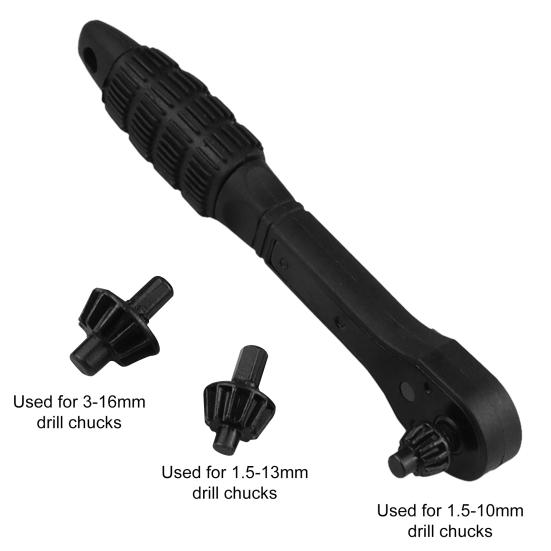 Universal Ratchet Drill Chuck Key Wrench Non-Slip Handle Ergonomic Design 2-in-1 Double Head Spanner Repair Wrench Tool