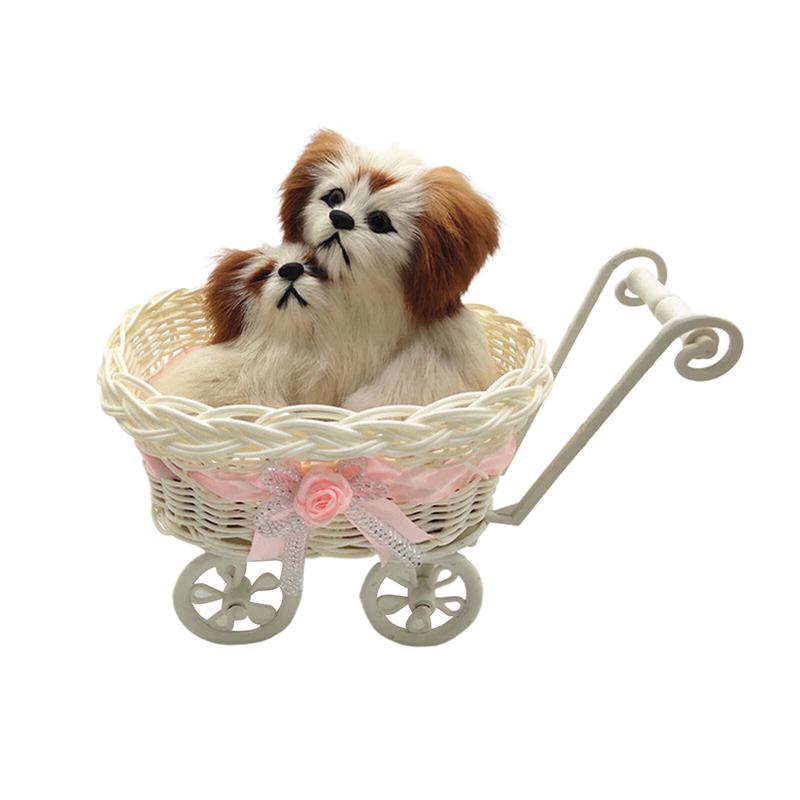 Корзина Детская коляска Коляска Плетеные украшения Мини Милашка Конфеты Плетеная игрушка для хранения Сервировочная игрушка Фрукты