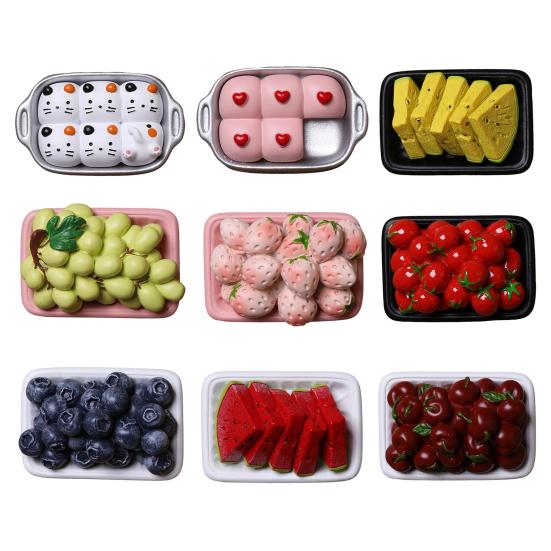 3D Simulated Fruit Fridge Magnet DIY Locker Kitchen Fridge Simulated Strawberry Watermelon Blueberry Boxed Food Magnetic Decoration Ornament