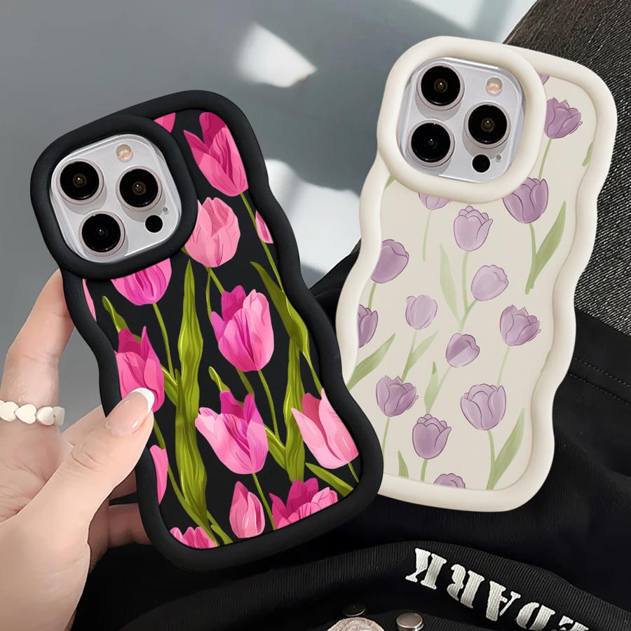 Простой чехол-накладка с мягким цветочным рисунком для iPhone 16 Pro Max 17 Air 11 XR 8 14 12 13 15 Plus