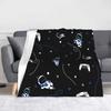 Robots Game Knitted Blanket  Flannel Throw Blanket Bedding Couch Printed Lightweight Bedspread