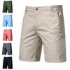 Summer Cotton Casual Shorts Men's European and American Straight Slim Five-point Pants Large Size Solid Color Men's Clothing