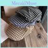 Checkered Retro Pattern Beret Hat For Women Breathable Sunshade Gift Headwear