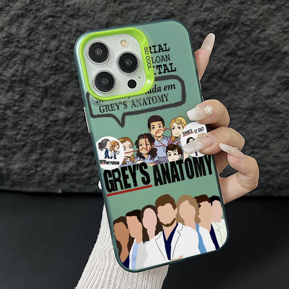 TV Grey's Anatomy Phone Case for iPhone 17 Air 16 16e 15 14 Plus 13 12 11 Pro Max X Xs XR 8 Colorful Silver Hard Cover