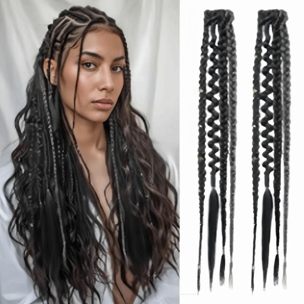 Парик 16 дюймов, накладные волосы, ручная работа, синтетическое плетение, на клипсах, длинная коса, для повседневного использования, вечеринки