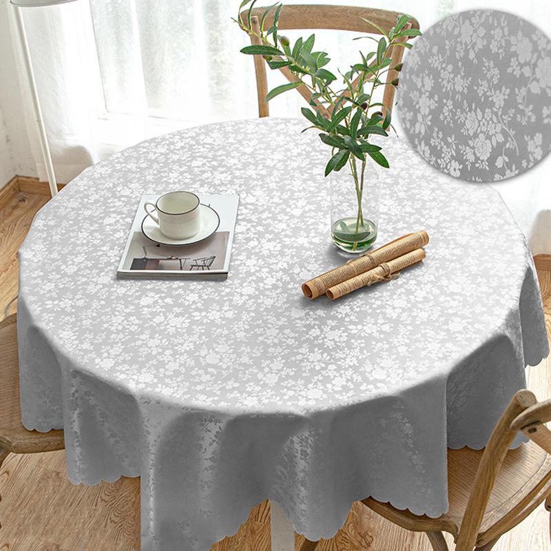 Круглая ПВХ скатерть Водонепроницаемая Изолирующая Пластиковая Маслостойкая С печатным рисунком Свадебная Вечеринка Ресторан Белая Скатерть Украшение