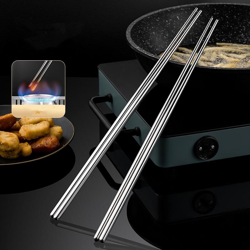 304 Stainless Steel Extra Long Chopsticks, Reusable Metal Chopsticks, Non-Slip Chinese Tableware, Food Noodles Utensil