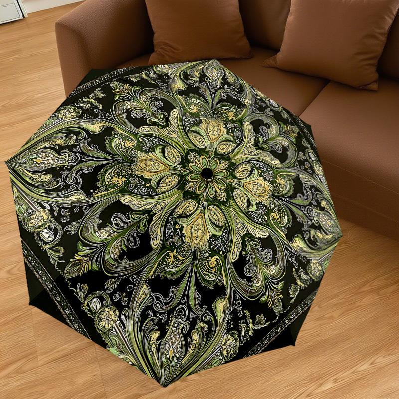 1PC Floral Pattern Umbrella-8-Rib Reinforced Portable Folding Travel Suitable for All Seasons Outdoor Daily Use Is an Ideal Choice -K0344