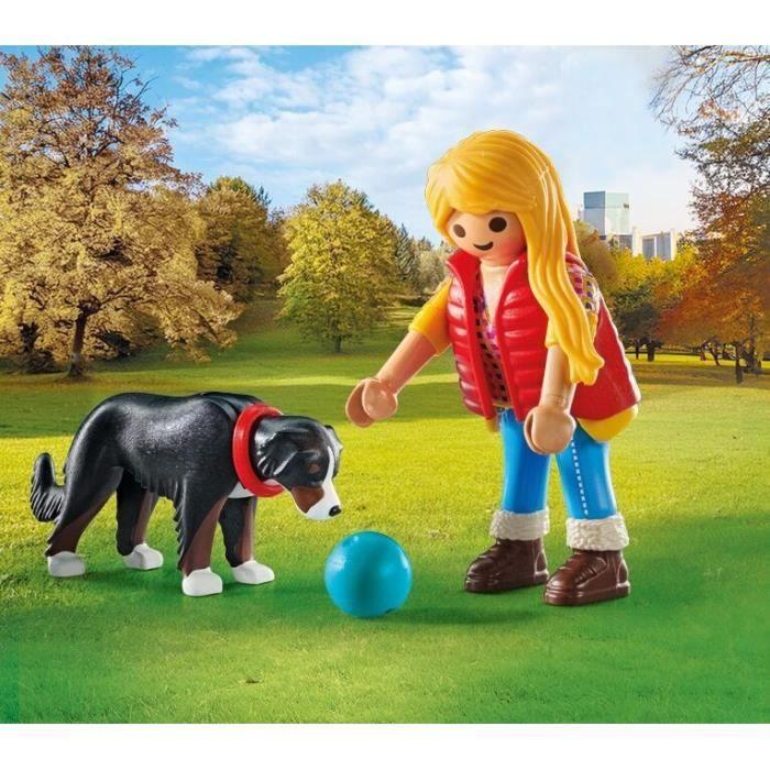 PLAYMOBIL 71738 Jeune fille avec chien de montagne, My Life, 5 pièces, Dès 4 ans