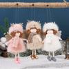 Christmas Angel Girl Doll Pendant Xmas Tree Hanging Oranments Plush Angel Christmas Decoration 2025 New Year Party Home Decor