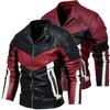 Winter Stand Collar Men's Leather Jacket Men Plus Velvet Motorcycle PU Leather Jacket Men