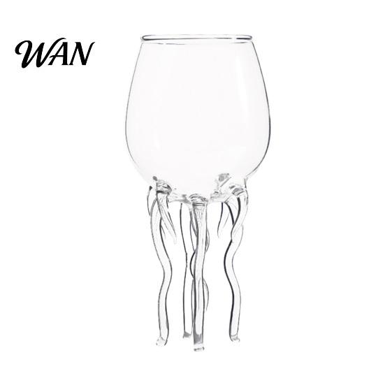 Multi-functional Glass Octopus Tentacle Wine Goblets, Jellyfish Shape Cocktail Glass, Artistic Stemware for Celebration Drinkware Wine, Cool