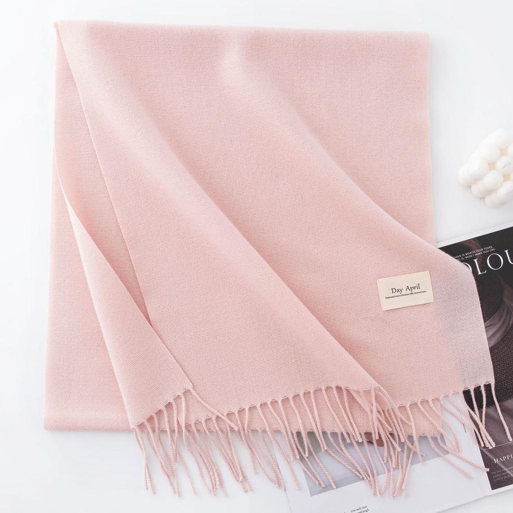Solid Color Imitation Cashmere Scarf Women's Winter Warm Shawl Neck Scarves