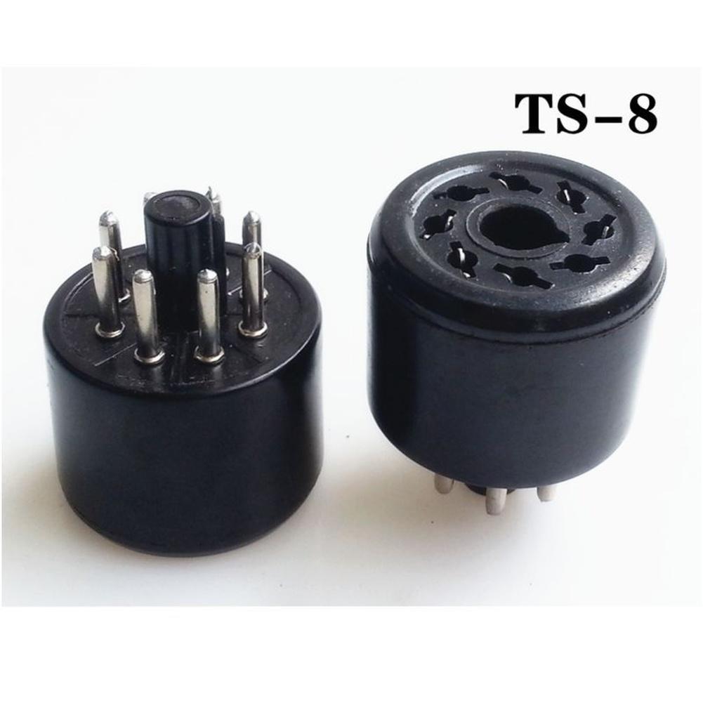 1pc For TS-8 Tube Socket 8 Pin Electrical Sockets Black Connectors For Audio Systems Accessories Easy Installation