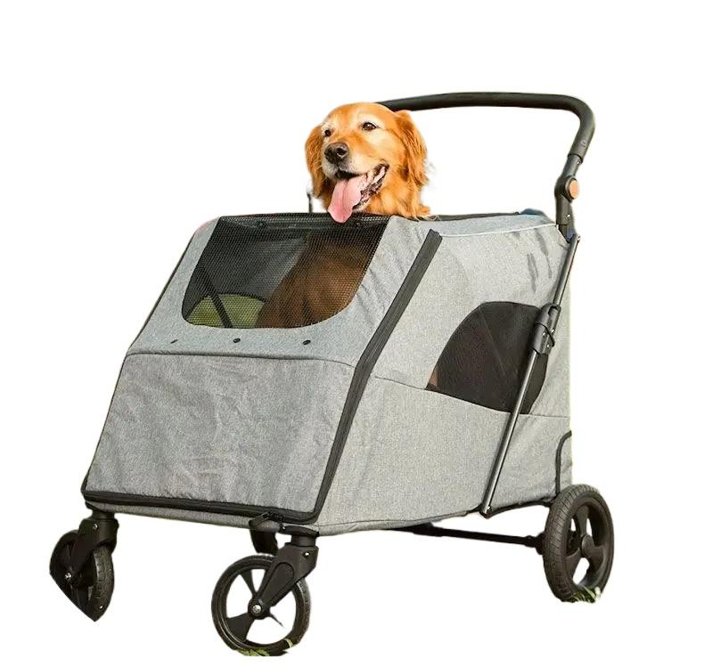 Тележки для собак средних и крупных пород, грузоподъемность 75 кг, для пожилых людей, травмированных и инвалидов, складная одним щелчком, сумка для кошек и собак