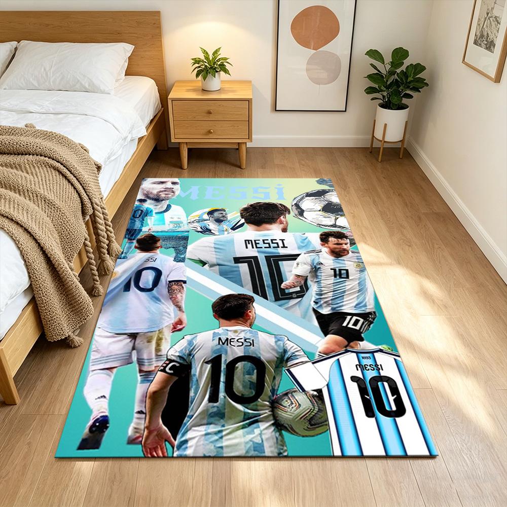 Football Messi Area Rug Suitable for Dormitory Entryway Playrooms Study room Antislip Carpet Anime Office Decor Perfect Gift for Friends & Family